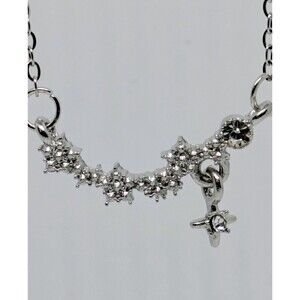 Women's Brand New Silver-Plated Star Necklace with CZ Stones 17-18in. Adjustable